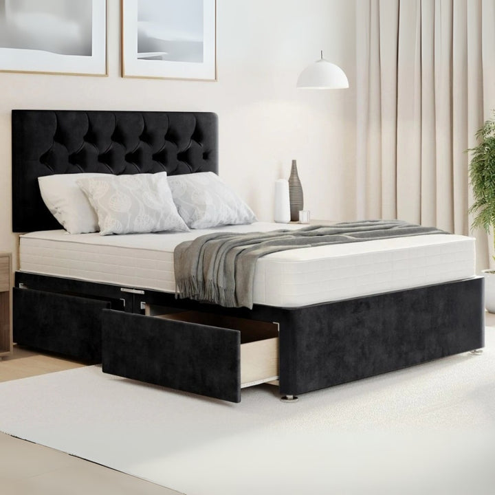 Luxe Form Divan Bed With Side Drawers Storage