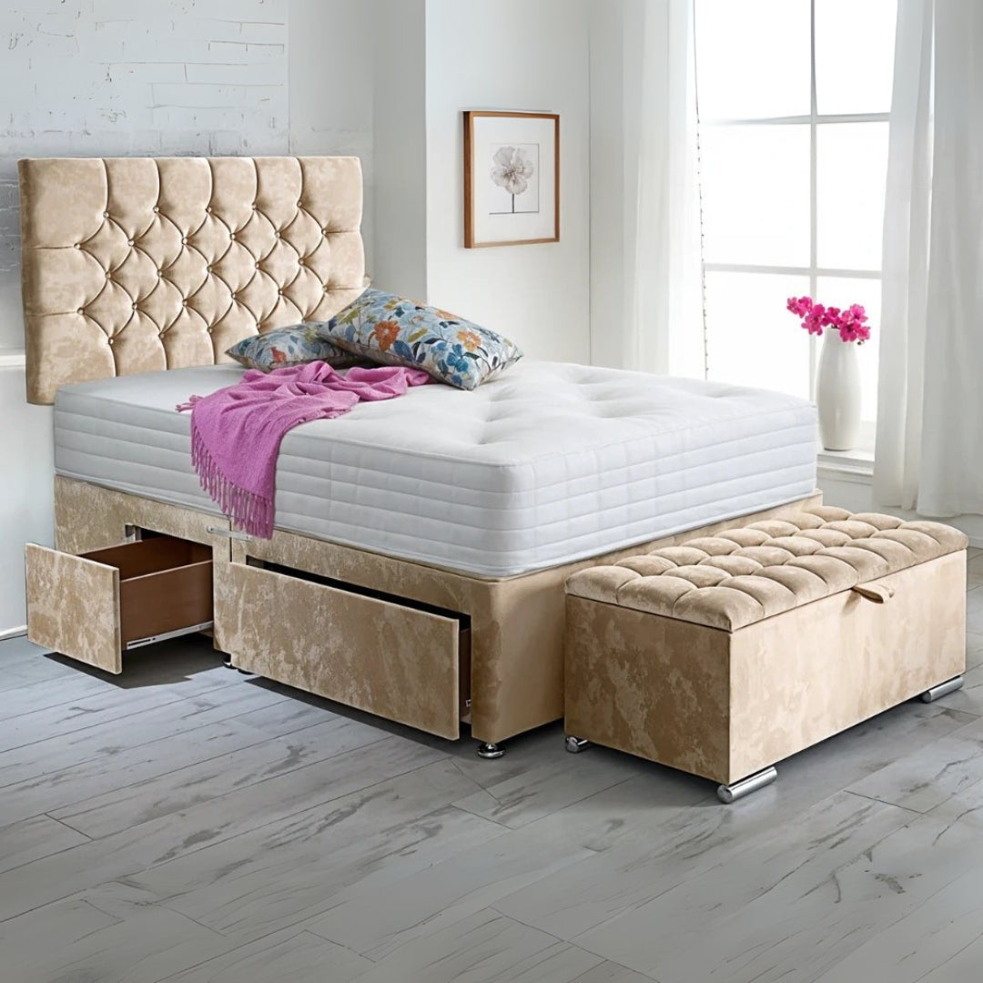 Marbella Chesterfield Divan Bed Frame With Storage