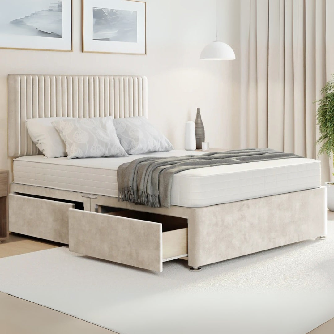 Valencia Divan Bed Frame With  Side Drawers Storage 