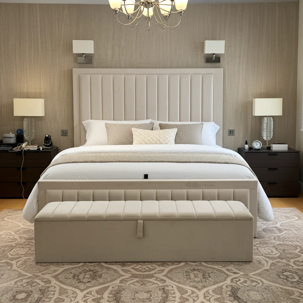 double bed frame with storage