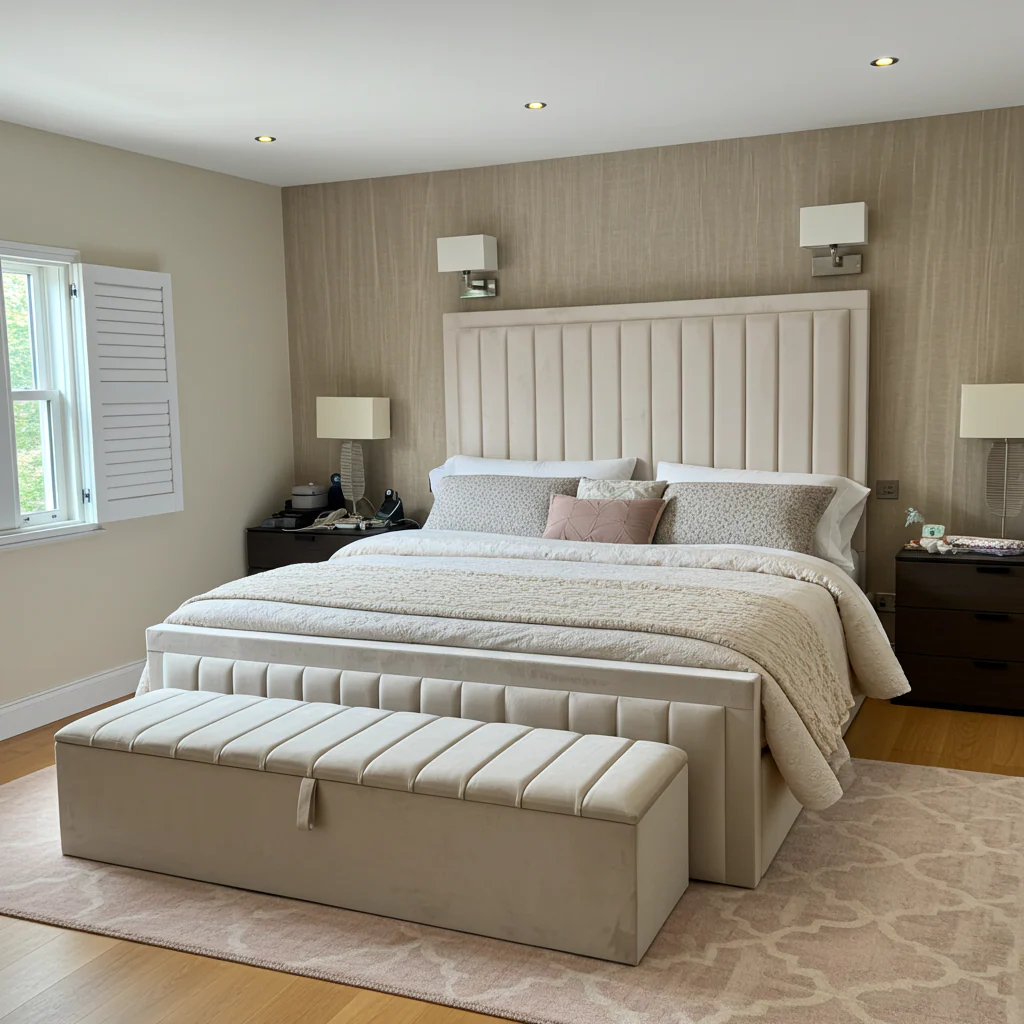 double bed frame with storage 1